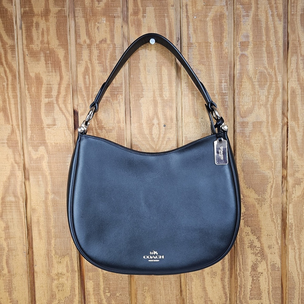 Coach Nomad Hobo Glove Tanned Leather Black Shoulder Bag Purse 54446